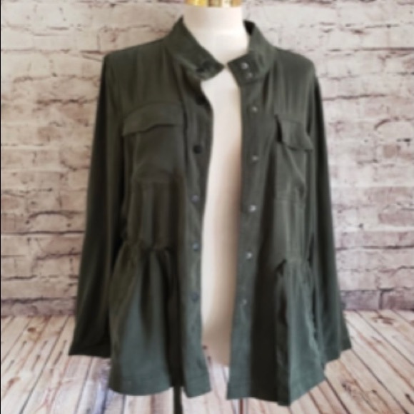 The Loft button up drawstring army jacket - Picture 3 of 4
